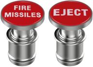 🔥 eject fire missile button car cigarette lighter replacement cover for 12v cars - pack of 2 logo