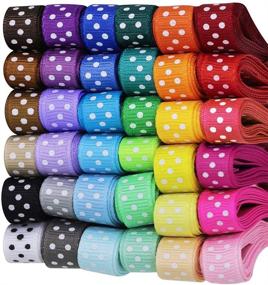 img 4 attached to 🎁 Supla 36 Rolls 72 Yard 3/8" Polka Dot Grosgrain Ribbons for Gift Wrapping – Wide Selection