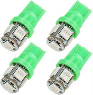 sawe - t10 wedge 5-smd 5050 led light bulbs w5w 2825 158 192 168 194 (4 pieces) (green) logo