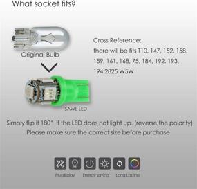 img 2 attached to SAWE - T10 Wedge 5-SMD 5050 LED Light Bulbs W5W 2825 158 192 168 194 (4 Pieces) (Green)