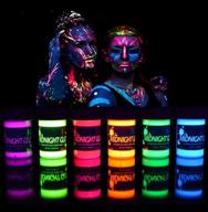 🎨 midnight glo uv neon face & body paint glow kit - set of 6 bottles (0.75 oz. each) - blacklight reactive fluorescent paint - safe, washable, non-toxic logo