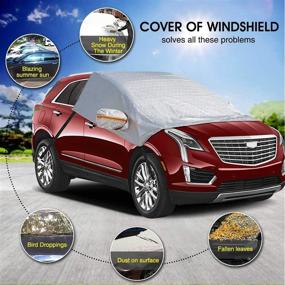 img 1 attached to ❄️ OUCPC Universal Windshield Snow Cover - Protect Windshield, Mirror, & Car from Snow, Ice, Frost, and Sun Shade - 98 x 62 Inches