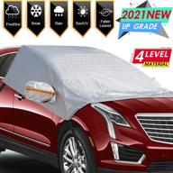 ❄️ oucpc universal windshield snow cover - protect windshield, mirror, & car from snow, ice, frost, and sun shade - 98 x 62 inches logo