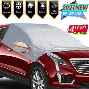 img 4 attached to ❄️ OUCPC Universal Windshield Snow Cover - Protect Windshield, Mirror, & Car from Snow, Ice, Frost, and Sun Shade - 98 x 62 Inches