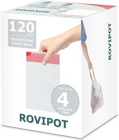 img 3 attached to 🗑️ ROVIPOT 4 Gallon Small Trash Bags 120 Count - Premium Quality White Drawstring Garbage Bags for Home Office Kitchen Bathroom Trash Can - Convenient 0.8 Mil Thickness - 17.7"x19.6