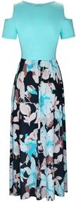 img 1 attached to 🌸 Stylish Floral Sundress: Women's Summer Cold Shoulder Maxi Dress with Pocket - Ideal for Casual Comfort