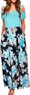 🌸 stylish floral sundress: women's summer cold shoulder maxi dress with pocket - ideal for casual comfort logo