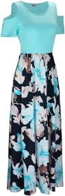 img 2 attached to 🌸 Stylish Floral Sundress: Women's Summer Cold Shoulder Maxi Dress with Pocket - Ideal for Casual Comfort