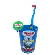 🦷 оптимизированный комплект детских зубных щеток brush buddies с чашей и трехмерной крышкой – томас и друзья + логотип