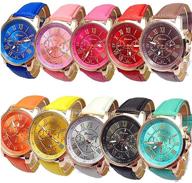 🕐 weicam wholesale watches 10 pack: fashionable pu leather assorted wrist watch set with roman numerals for men, women, and girls logo