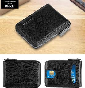 img 3 attached to Premium Leather Wallets with Compact Design - 2Litchi Men's Accessories for Secure Blocking