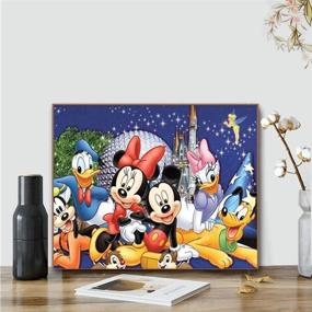 img 3 attached to 🎨 Kimily DIY Disney Мики Маус По номерам: Веселый комплект для акриловой живописи для взрослых и детей - украшение домашней стены с Микки, Дональдом Даком и Плуто.