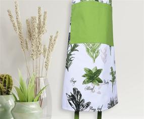 img 2 attached to 🌿 AMOUR INFINI Herb Garden Apron - 27.5 x 33 inches - 100% Natural Cotton - Women's Apron for Cooking, Baking, and Gardening - Convenient Pockets and Adjustable Neck & Waist Ties