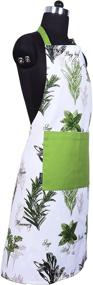 img 3 attached to 🌿 AMOUR INFINI Herb Garden Apron - 27.5 x 33 inches - 100% Natural Cotton - Women's Apron for Cooking, Baking, and Gardening - Convenient Pockets and Adjustable Neck & Waist Ties