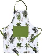 🌿 amour infini herb garden apron - 27.5 x 33 inches - 100% natural cotton - women's apron for cooking, baking, and gardening - convenient pockets and adjustable neck & waist ties logo