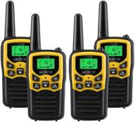 📻 22 frs channel walkie talkie set for adults - long range two way radios with led flashlight, vox scan, lcd display - ideal for biking, hiking, camping - yellow (4 pack) logo