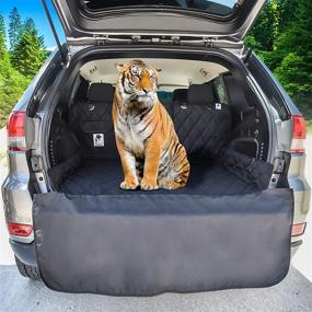 img 4 attached to 🐶 XL Waterproof Dog Cargo Liner for SUV, Van, Truck & Jeep - Machine Washable, Nonslip Pet Seat Cover with Bumper Flap for a Clean and Tidy Vehicle - Universal Fit with Bonus Carry Bag