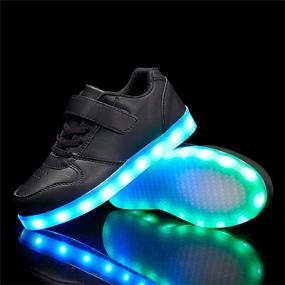 img 1 attached to 👟 Upgrade your Kids' Style with Wooowyet LED Sneakers for Boys and Girls - Hook&amp;Loop, Low Light Up, USB Rechargeable Shoes