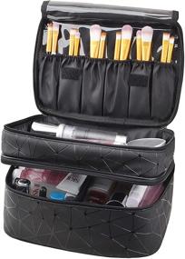 img 4 attached to 💄 Large MKPCW Makeup Bag - Double-Layer Cosmetic Case with Brush Bag and Divider