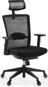 img 4 attached to ✨ Tribesigns Ergonomic Office Chair: High Back with Lumbar Support, Breathable Mesh, Thick Seat Cushion, 2D Adjustable Headrest, Swivel Task Chair for Home Office