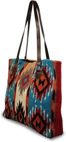 img 1 attached to 👜 Authentic Southwest Boutique Wool Tote Purse Bag: Handwoven Native American Western Style