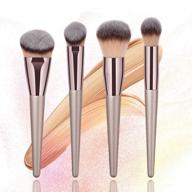 bbl 4pcs luxury champagne gold makeup brush set: premium synthetic brushes for flawless face application logo