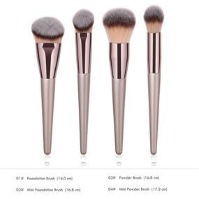 img 3 attached to BBL 4pcs Luxury Champagne Gold Makeup Brush Set: Premium Synthetic Brushes for Flawless Face Application