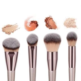 img 1 attached to BBL 4pcs Luxury Champagne Gold Makeup Brush Set: Premium Synthetic Brushes for Flawless Face Application