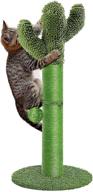 🌵 ikuso cat scratching post: interactive cactus cat scratcher with dangling ball, natural sisal ropes, high stability, and robustness - perfect for indoor cats, cats, and kittens logo