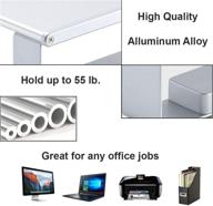 enhance productivity with premium aluminum alloy monitor riser & usb hub - sleek computer stand for home office, laptop, printer and keyboard storage logo