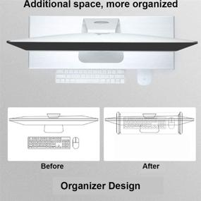 img 2 attached to Enhance Productivity with Premium Aluminum Alloy Monitor Riser & USB Hub - Sleek Computer Stand for Home Office, Laptop, Printer and Keyboard Storage