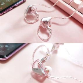 img 2 attached to 🎧 SIMGOT MT3 Hi-Res In-Ear Monitor Headphones with Detachable Cable - Pink, Noise-Isolating Musician Headset, Dynamic Driver, HiFi Earbuds for Smartphones and Audio Players