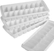 🧊 durable plastic ice cube tray set - easy release, stackable, and twistable - pack of 4 trays with 16 cubes each logo