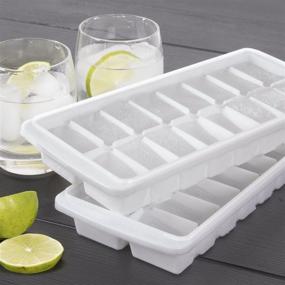 img 3 attached to 🧊 Durable Plastic Ice Cube Tray Set - Easy Release, Stackable, and Twistable - Pack of 4 Trays with 16 Cubes Each