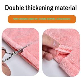img 2 attached to 🌸 Quick-Drying Hair Towel with Button | Women's Hair Wrap Towel |Super Absorbent Microfiber Hair Turban to Dry Hair Fast (Pink)