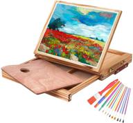 🎨 adjustable portable wood tabletop easel with wide storage drawer, palette, 12 brushes - perfect for adults, kids, teens, and toddlers - tokile logo