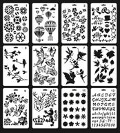 🎨 craft stencils for painting, 12pcs plastic stencils for journaling, 5.7x9.6 inches logo