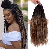 шикарные волосы 24 дюйма passion twist crochet hair - 6 пачек предварительно завитых кудрей, pretwisted passion twists мягкие и объемные синтетические волосы для плетения с завитыми кончиками логотип