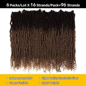 img 2 attached to Шикарные волосы 24 дюйма Passion Twist Crochet Hair - 6 пачек предварительно завитых кудрей, Pretwisted Passion Twists мягкие и объемные синтетические волосы для плетения с завитыми кончиками