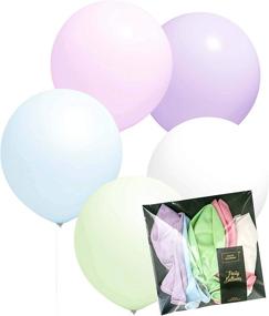 img 4 attached to 🎈 Pastel Unicorn Balloons Decoration - 10 Pcs Large Extra Jumbo Latex Balloon 24 Inch Set for Wedding, Bridal, Baby Shower, Bachelorette Party, Garland Arch - TOKYO SATURDAY