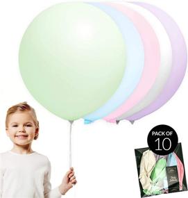 img 1 attached to 🎈 Pastel Unicorn Balloons Decoration - 10 Pcs Large Extra Jumbo Latex Balloon 24 Inch Set for Wedding, Bridal, Baby Shower, Bachelorette Party, Garland Arch - TOKYO SATURDAY