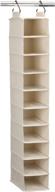 natural cotton canvas hanging closet shoe organizer - 10-shelf design (household essentials 3328-1) логотип