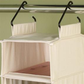 img 2 attached to Natural Cotton Canvas Hanging Closet Shoe Organizer - 10-Shelf Design (Household Essentials 3328-1)