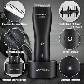 img 1 attached to 🪒 Men's Waterproof Electric Body Hair Trimmer with Case, Wet/Dry Groomer for Groin, Back, and Balls, Ultimate Male Hygiene Razor with Ceramic Blade Head, Charging Dock Included