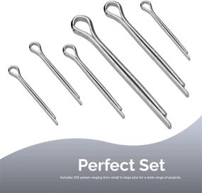 img 1 attached to 🔩 NEIKO 50454A Cotter Pin Assortment - 555 Piece Premium Quality, Zinc Plated Steel Split Pin Fastener Clips - Straight Hairpins for Securing Pins or Castle Nuts