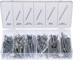 img 4 attached to 🔩 NEIKO 50454A Cotter Pin Assortment - 555 Piece Premium Quality, Zinc Plated Steel Split Pin Fastener Clips - Straight Hairpins for Securing Pins or Castle Nuts