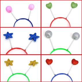 img 3 attached to 🌈 Rainbow Glitter Antenna Head Boppers - Novelty Headbands with Rainbow Shapes - Pack of 12 Pieces