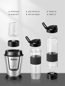 img 2 attached to 🍹 Yabano Personal Blender - 500W Single Serve Blender for Shakes and Smoothies with 2 x 20oz Travel Bottle and Coffee/Spices Jar - Portable Smoothie Blender and Coffee Grinder in One - BPA Free