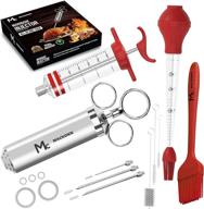 🍖 macrown meat injector kit - ultimate set with high-quality stainless-steel injector, 3 marinade injection needles, plastic syringe & turkey baster - perfect grilling gifts for both men and women logo