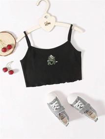 img 1 attached to 🦋 Stylish Butterfly Pattern Crop Tank Tops for Girls - Romwe Summer Collection